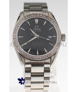 Omega SeaMaster CO AXIAL Swiss Replica Watch in Diamond Bezel