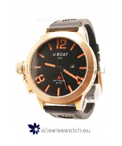 U-Boat Classico Japanese Gold Watch in Black Dial