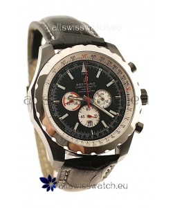 Breitling Chrono-Matic Chronometre Japanese Replica Watch in Black Strap