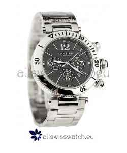 Cartier Pasha Seatimer Japanese Replica Watch in Black Dial