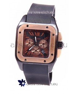 Cartier Santos 100 Carbon Chrono Japanese Replica Watch
