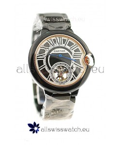 Ballon Bleu De Cartier flying Tourbillon Japanese Replica PVD Watch 