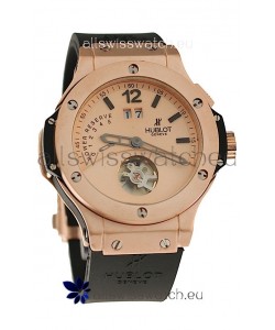 Hublot Big Bang Big Date Power Reserve Japanese Replica Tourbillon Watch in Pink Gold