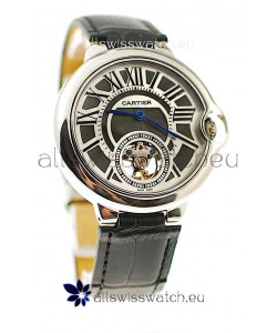 Ballon Bleu De Cartier flying Tourbillon Japanese Replica Steel Watch 