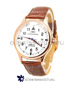 IWC Portugese Automatic Gold Replica Watch in White Dial
