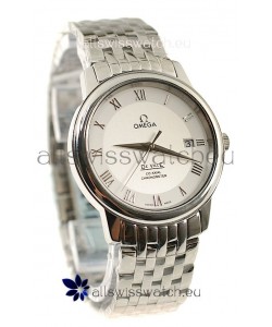 Omega Co-Axial Deville Japanese Steel Watch in White Dial