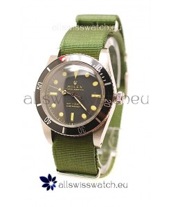 Rolex Submariner Swiss Watch in Green Nylon Strap