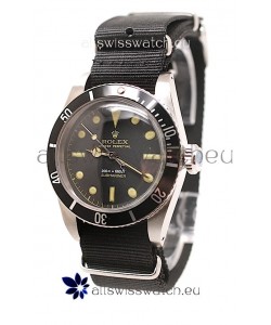 Rolex Submariner Swiss Watch Black Nylon Strap Watch