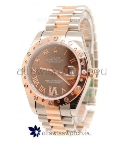 Rolex DateJust Mid-Sized Swiss Replica Rose Gold Watch