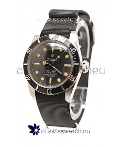 Rolex Submariner Swiss Watch Black Nylon Strap Watch