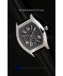Cartier Tortue Japanese Replica Watch in Black Strap