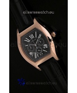 Cartier Tortue Japanese Replica Watch in Black Dial