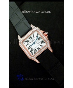 Cartier Santos Dumont Japanese Replica Watch in Pink Gold Casing