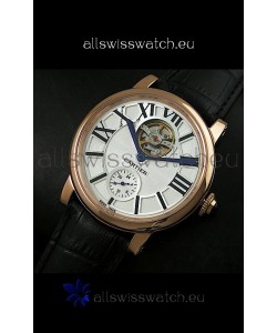 Ballon De Cartier Flying Tourbillon Japanese Replica Watch - Pink Gold Case