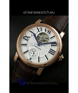 Ballon De Cartier Flying Tourbillon Japanese Replica Watch - Pink Gold Case