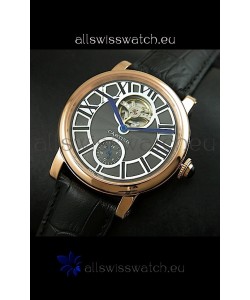 Ballon De Cartier Flying Tourbillon Japanese Replica Watch - Pink Gold Case