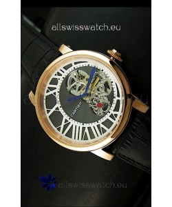 Rotonde De Cartier Cadran Love Japanese Replica Watch - Yellow Gold Case