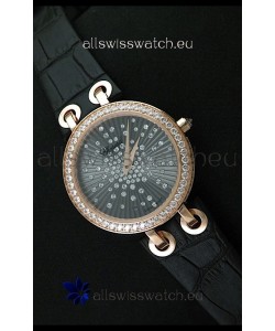 Chopard Xtravaganza Ladies Ladies Japanese Replica Rose Gold Watch in Grey Dial 