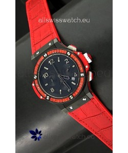 Hublot Big Bang All Black Edition Japanese Quartz Watch with Diamonds