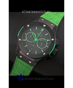 Hublot Big Bang Classic Fusion Swiss Replica PVD Watch in Green Strap