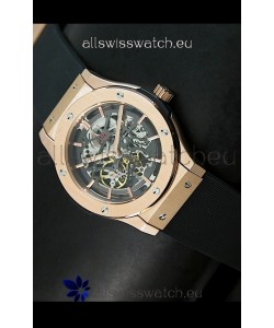 Hublot Classic Fusion Japanese Replica Watch in Pink Gold Casing