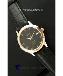 Omega DeVelie Co-Axial Chronometer Japanese Rose Gold Watch in Black Dial