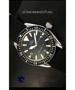 Omega Seamaster 300 Black Dial Swiss Watch with Navy Strap