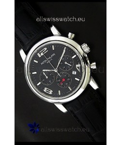 Patek Philippe Perpetual Calender Japanese Steel Watch in Black Dial