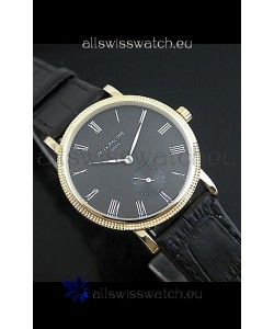 Patek Philippe Calatrava Japanese Manual Hand Wind Watch in Black Dial