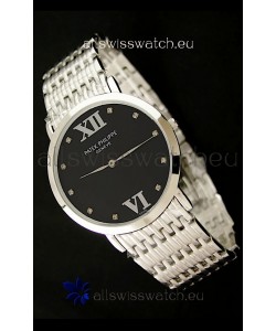 Patek Philippe Geneve Men Japanese Watch in Black Dial