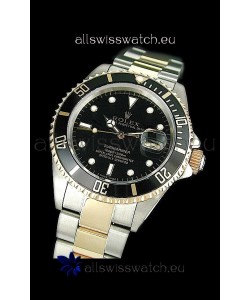 Rolex Submariner Swiss Watch in Black Bezel Two Tone Case