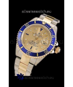 Rolex Submariner Swiss Replica Two Tone Watch in Gold Dial