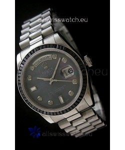 Rolex Day Date 2008 Japanese Replica Watch in Mop Black Dial