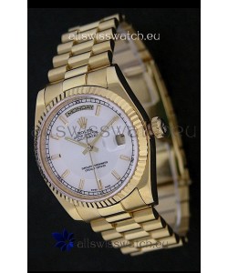 Rolex Day Date Just Japanese Replica Yellow Gold Watch 