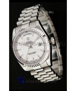 Rolex Day Date Just Japanese Replica Silver White Watch 
