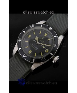 Rolex Submariner Swiss Replica Watch in Domed Crystal Grey Nylon Strap