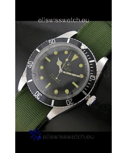 Rolex Submariner Swiss Replica Watch in Domed Crystal Green Nylon Strap