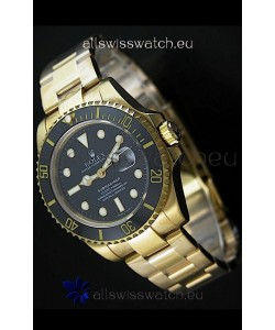 Rolex Submariner Swiss Gold Watch in Black Dial with Ceramic Bezel