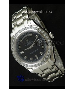 Rolex Oyster Perpetual Day Date Japanese Automatic Watch in Black Dial