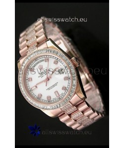 Rolex Oyster Perpetual Day Date Japanese Rose Gold Automatic Watch in Diamond Markers
