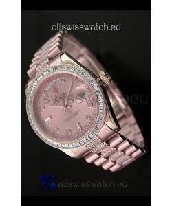Rolex Oyster Perpetual Day Date Japanese Rose Gold Automatic Watch in Rose Gold Dial