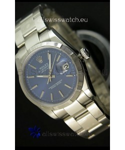 Rolex Replica Datejust Swiss Watch in Blue Dial with Stick Markers