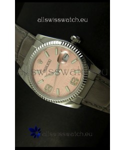 Rolex Replica Datejust Swiss Replica Watch - 37MM - Champange Dial/Grey Strap