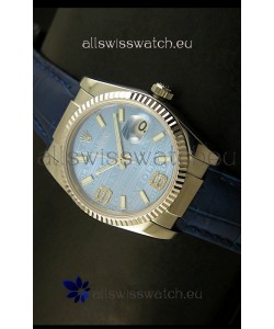 Rolex Replica Datejust Swiss Replica Watch - 37MM - Blue Dial/Strap