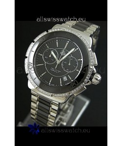 Tag Heuer Formula 1 Chronograph Swiss Replica Ceramic Ladies Watch in Diamond Bezel