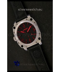 U-Boat Thousands of Feet Steel Watch in Black Dial