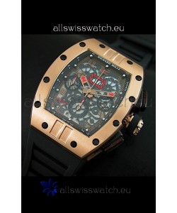Richard Mille RM011 Filipe Massa Pink Gold on Titanium Casing Swiss Replica Watch