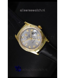 Rolex Day Date 36MM Yellow Gold Swiss Replica Watch - Grey Dial