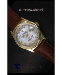 Rolex Day Date 36MM Yellow Gold Swiss Replica Watch - White MOP Dial