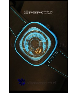 SevenFriday P-32 Black and Blue with Original Miyota 82S7 Movement - 1:1 Mirror Quality
